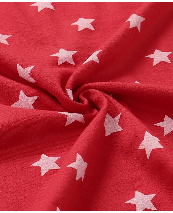 Babyhug Knit 100% Cotton Terry Towel with Star Print L 77 x B 74 cm - Red