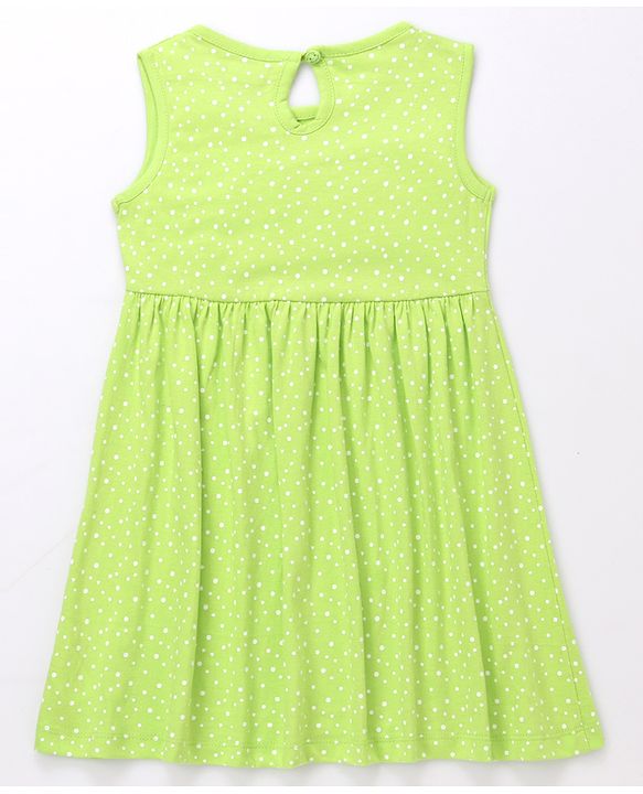 Babyhug Single Jersey Knit Sleeveless Dress With Heart Print - Navy Blue