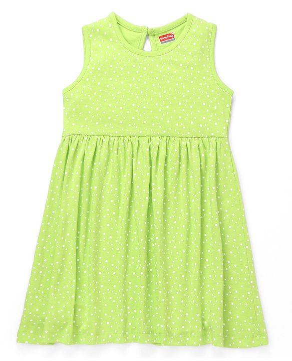 Babyhug Single Jersey Knit Sleeveless Dress With Heart Print - Navy Blue