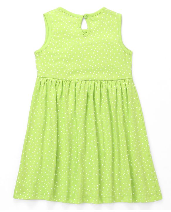 Babyhug Single Jersey Knit Sleeveless Dress With Heart Print - Navy Blue