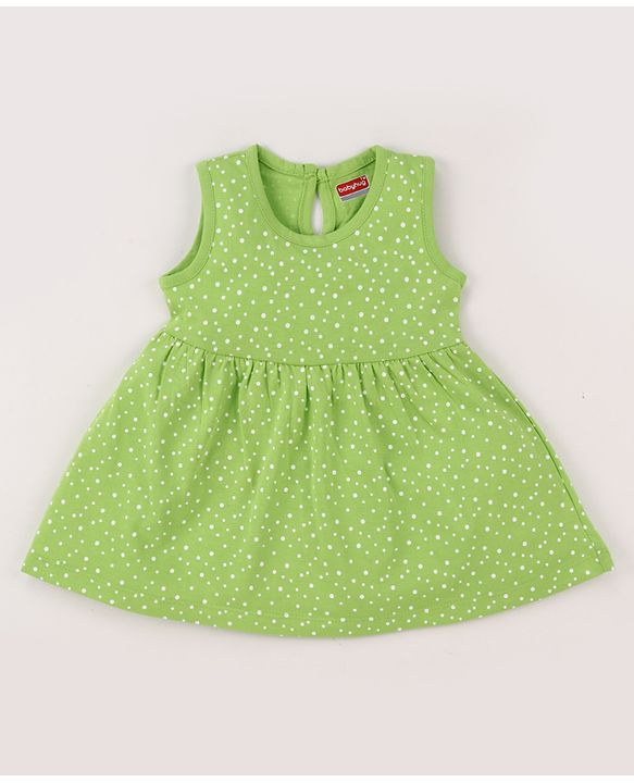 Babyhug Single Jersey Knit Sleeveless Dress With Heart Print - Navy Blue