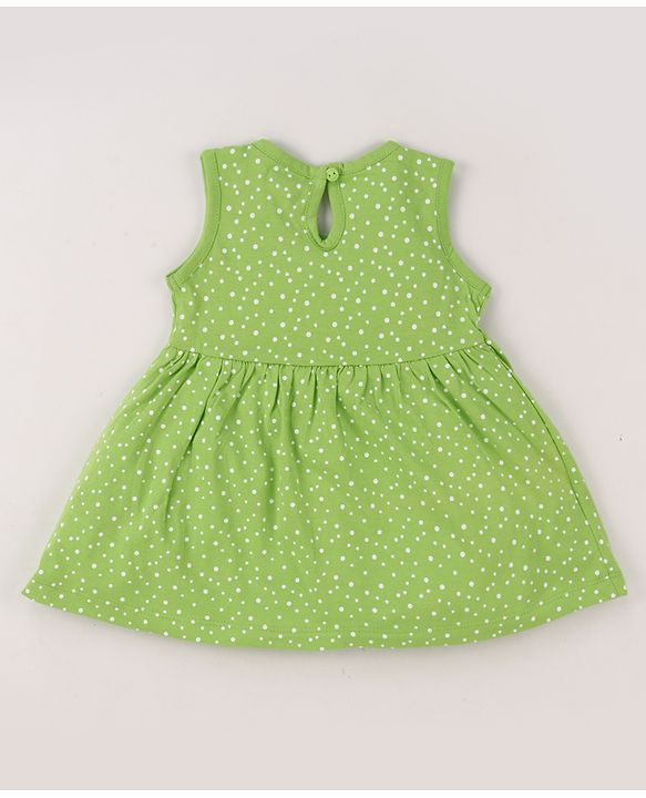 Babyhug Single Jersey Knit Sleeveless Dress With Heart Print - Navy Blue