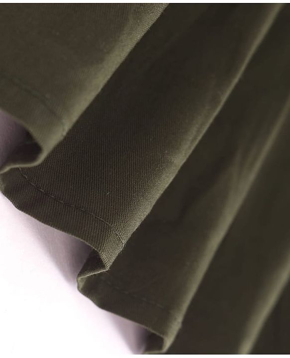 Pine Kids Cotton Woven Half Puffed Sleeves Front Open Solid Collared Dress - Olive Green