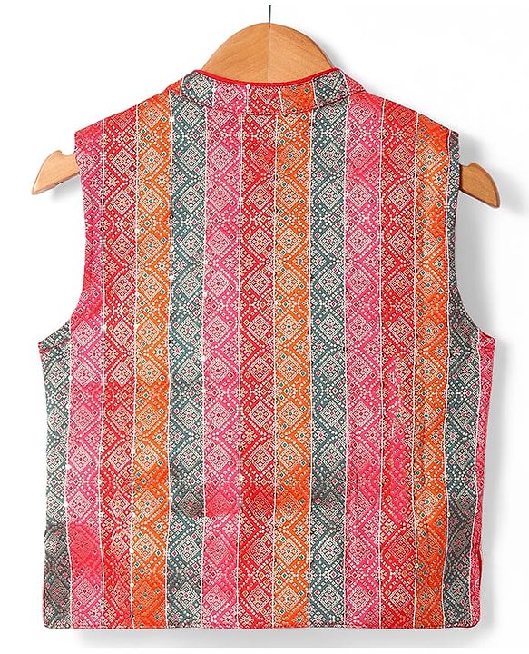 Babyhug Woven Full Sleeves Kurta Pyjama Set With Printed Jacket - Mustard