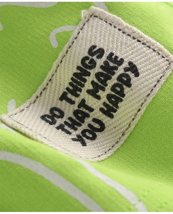 Pine Kids Looper Knit Above Knee Length Shorts With Tropical Theme Print - Lime Green