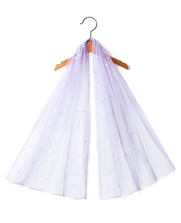 Babyhug Woven Short Sleeves Full Sequinned Detailing  Choli Lehenga & Dupatta Set - Lavender