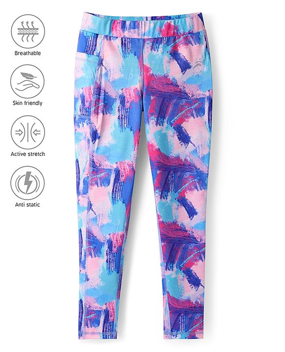 Pine Active Full Length Super Stretch Leggings - Purple & Blue