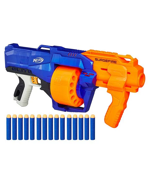 Nerf N-Strike Elite Surgefire 15 Dart Gun - Blue Orange Online