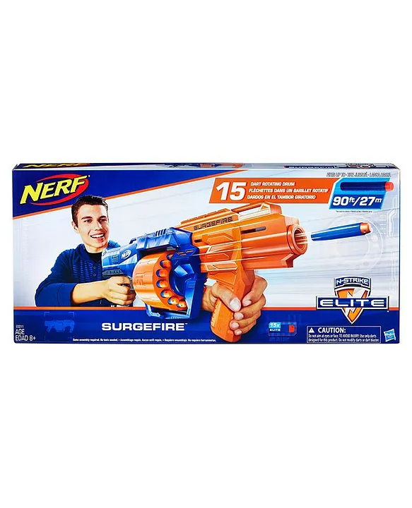 Nerf N-Strike Elite Surgefire 15 Dart Gun - Blue Orange Online