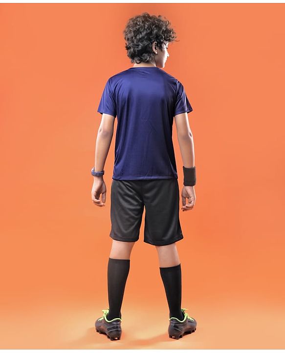 Pine Active Knit Half Sleeves T-Shirt - Navy Blue