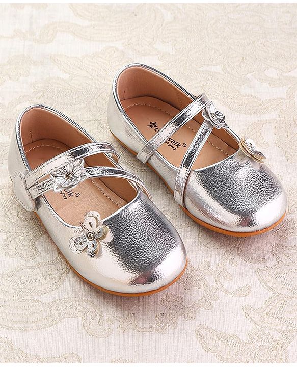 Cute Walk by Babyhug Velcro Closure Ballerina with Floral Applique - Pink