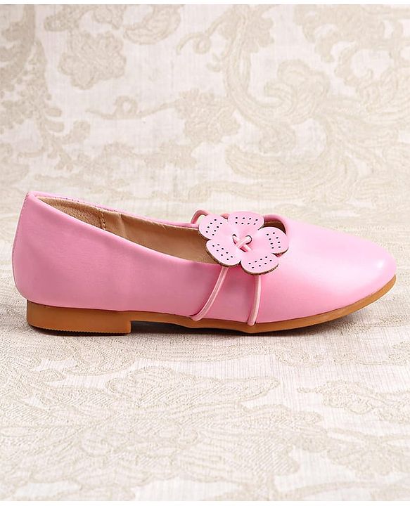 Cute Walk by Babyhug Slip on Ballerina with Floral Applique - Pink
