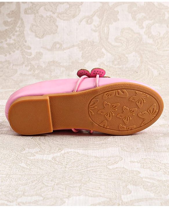 Cute Walk by Babyhug Slip on Ballerina with Floral Applique - Pink