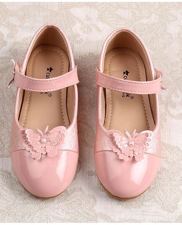Cute Walk by Babyhug Ballerinas with Velcro Closure & Butterfly Applique - Pink