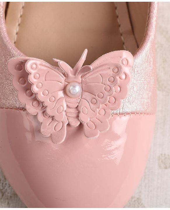Cute Walk by Babyhug Ballerinas with Velcro Closure & Butterfly Applique - Pink