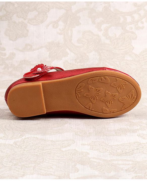 Cute Walk by Babyhug Ballerina with Butterfly Applique & Velcro Closure - Red