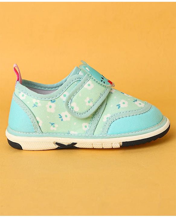 Cute Walk by Babyhug Velcro Closure Casual Shoes with Kitty Patch - Light Yellow