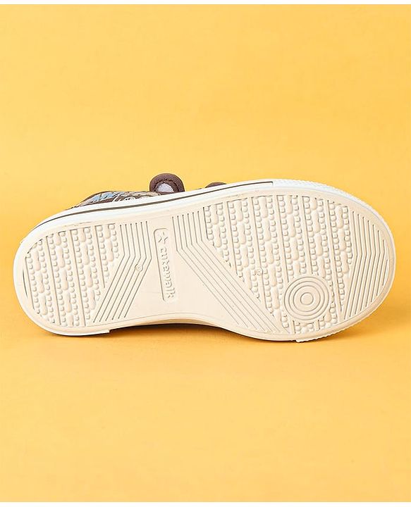 Cute Walk by Babyhug Velcro Closure Casual Shoes with Checks - Charcoal Grey