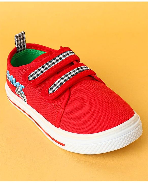 Cute Walk by Babyhug Velcro Closure Casual Shoes with Checks - Charcoal Grey