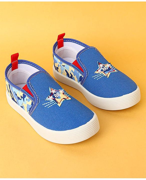 Cute Walk by Babyhug Slip On  Casual Shoes With Star Patch - Blue