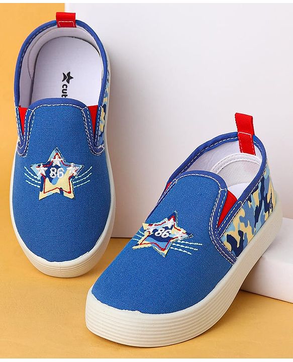 Cute Walk by Babyhug Slip On  Casual Shoes With Star Patch - Blue