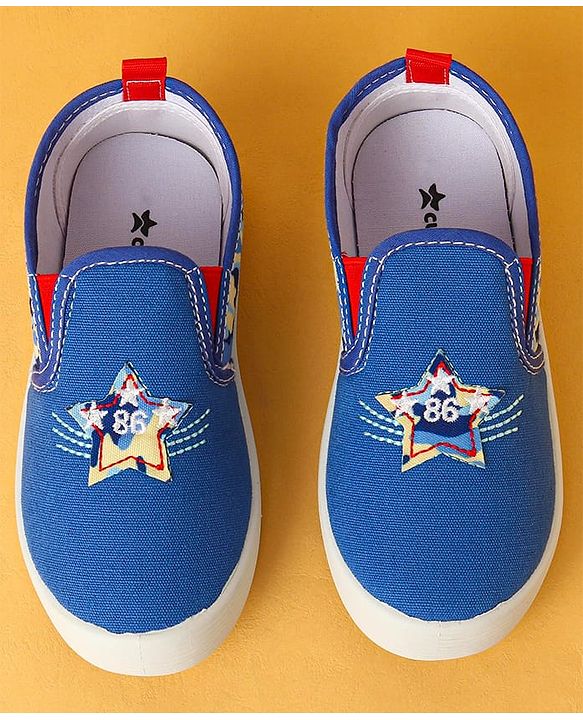 Cute Walk by Babyhug Slip On  Casual Shoes With Star Patch - Blue