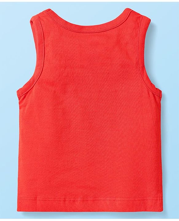 Babyhug Marvel Knit Sleeveless Vests With Avengers Graphics Pack Of 3 - Red Blue & White