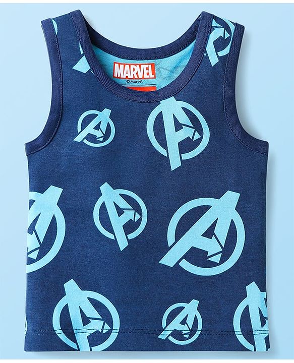 Babyhug Marvel Knit Sleeveless Vests With Avengers Graphics Pack Of 3 - Red Blue & White