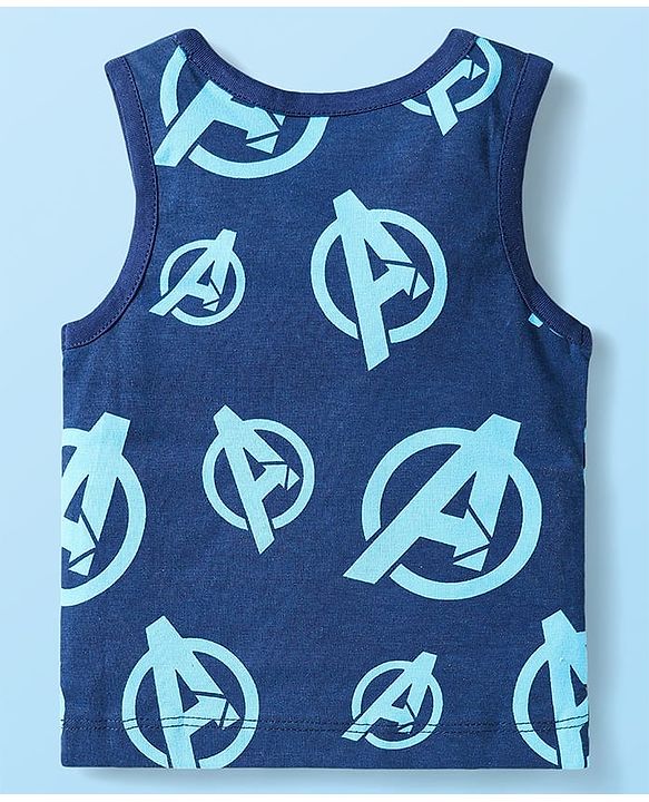 Babyhug Marvel Knit Sleeveless Vests With Avengers Graphics Pack Of 3 - Red Blue & White