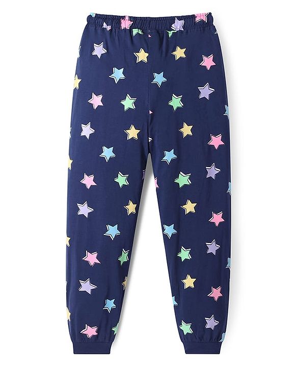 Pine Kids Disney Single Jersey Knit Full Sleeves Night Suit with Minnie & Friends Graphics - Navy Blue