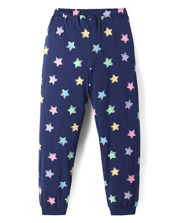 Pine Kids Disney Single Jersey Knit Full Sleeves Night Suit with Minnie & Friends Graphics - Navy Blue