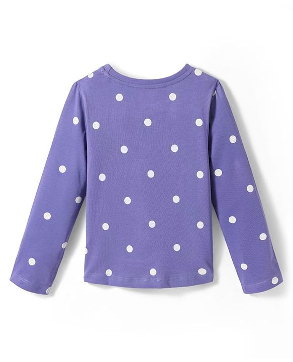 Pine Kids Disney Single Jersey Knit Full Sleeves Night Suit with Minnie Mouse Graphics - Purple