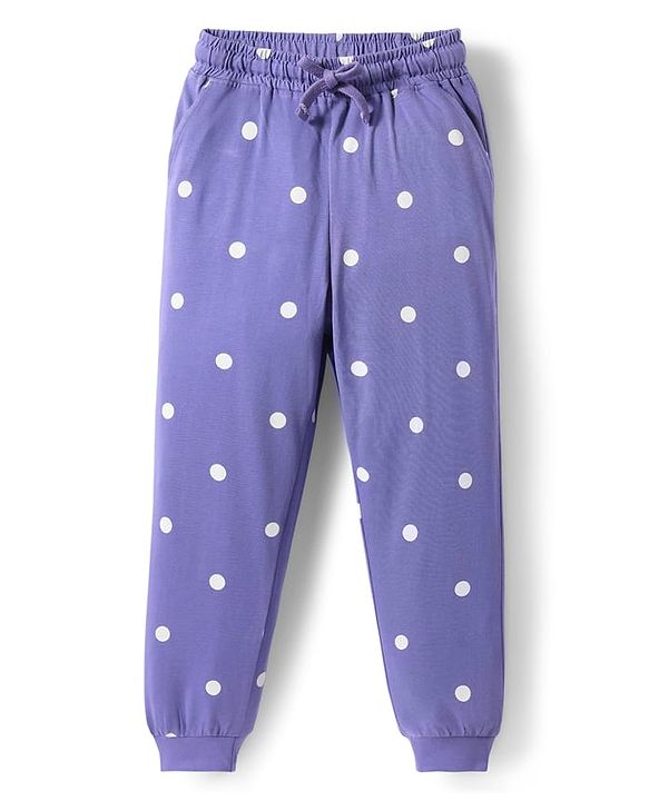 Pine Kids Disney Single Jersey Knit Full Sleeves Night Suit with Minnie Mouse Graphics - Purple