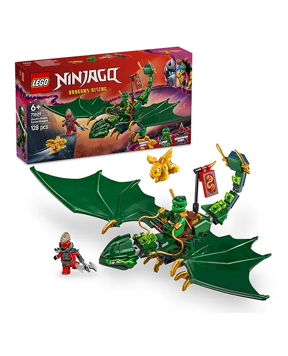 LEGO NINJAGO Lloyds Green Forest Dragon Toy 128 Pieces 71829