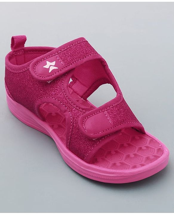 Cute Walk by Babyhug Sandals with Velcro Closure - Dark Pink