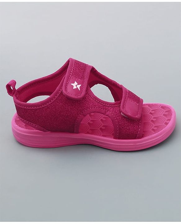 Cute Walk by Babyhug Sandals with Velcro Closure - Dark Pink