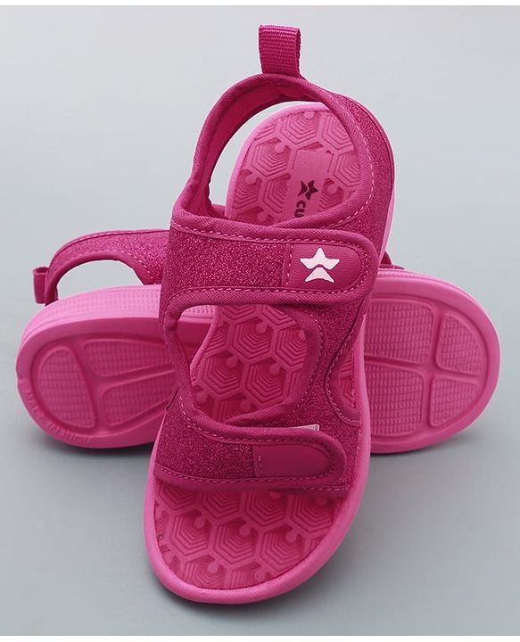 Cute Walk by Babyhug Sandals with Velcro Closure - Dark Pink