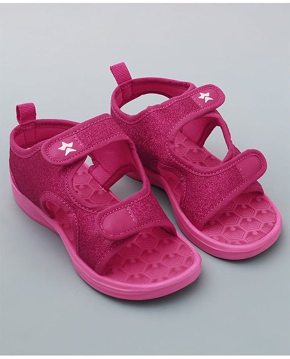 Cute Walk by Babyhug Sandals with Velcro Closure - Dark Pink