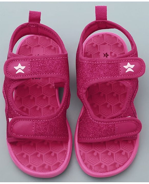 Cute Walk by Babyhug Sandals with Velcro Closure - Dark Pink