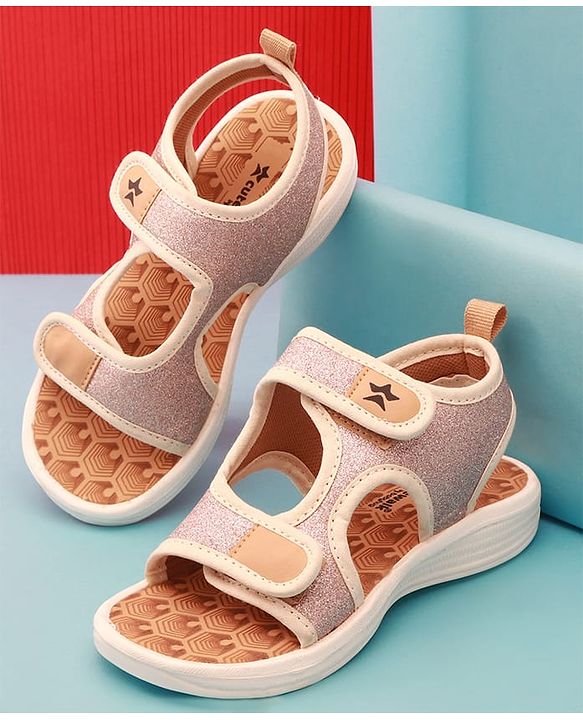 Cute Walk by Babyhug Sandals with Velcro Closure - Dark Pink