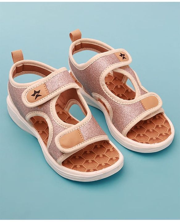 Cute Walk by Babyhug Sandals with Velcro Closure - Dark Pink