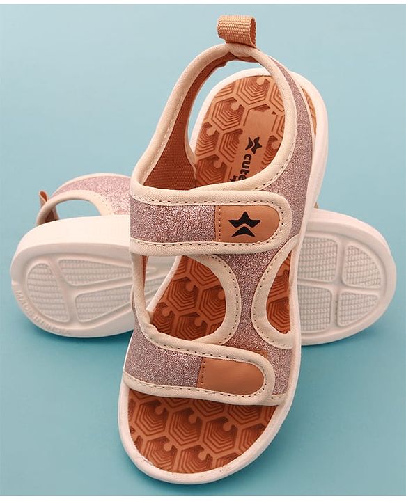 Cute Walk by Babyhug Sandals with Velcro Closure - Dark Pink