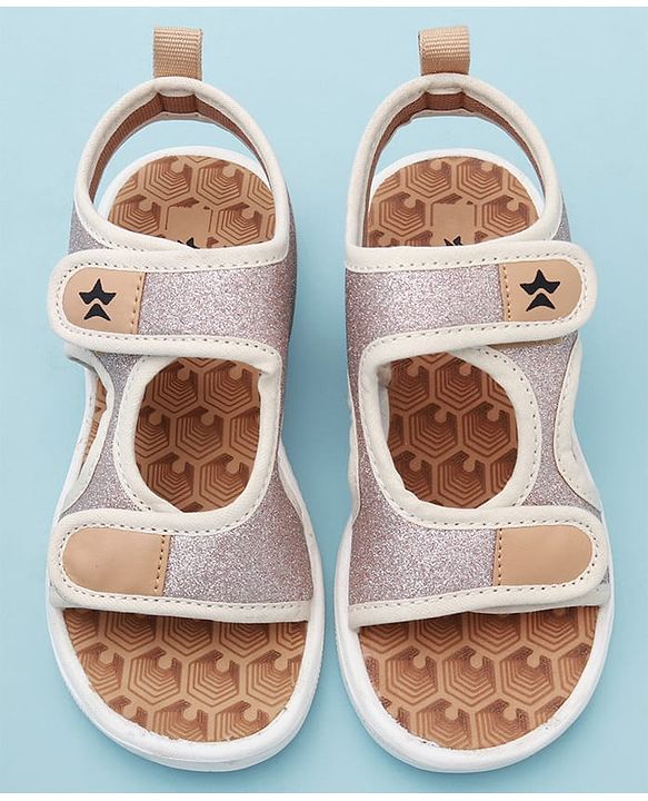 Cute Walk by Babyhug Sandals with Velcro Closure - Beige