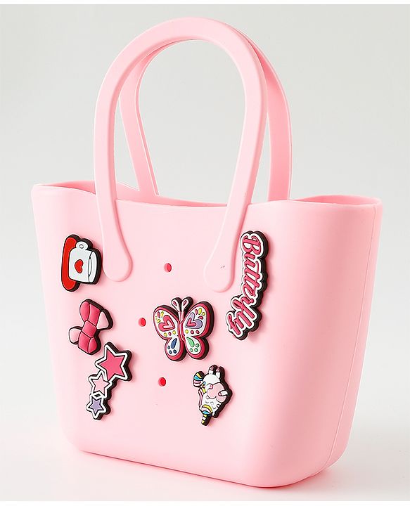 Babyhug Hand Bag With Butterfly & Bow Applique Free Size - Pink