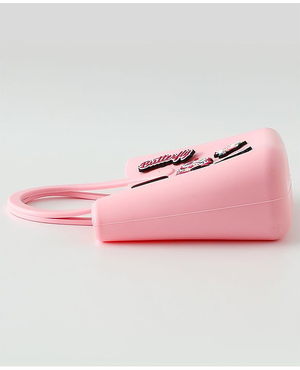 Babyhug Hand Bag With Butterfly & Bow Applique Free Size - Pink