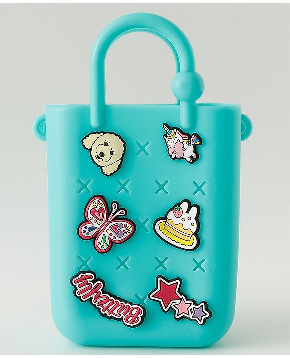 Babyhug Free Size Sling Bag With Butterfly Applique & Detachable Straps - Blue