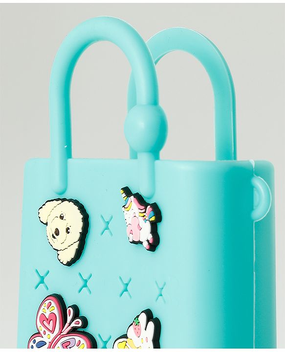 Babyhug Free Size Sling Bag With Butterfly Applique & Detachable Straps - Blue