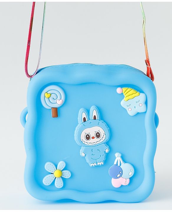 Babyhug Free Size Sling Bag With Animal Applique & Detachable Straps - Blue