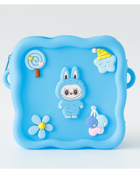 Babyhug Free Size Sling Bag With Animal Applique & Detachable Straps - Blue