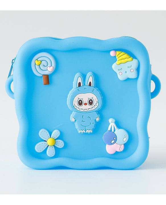 Babyhug Free Size Sling Bag With Animal Applique & Detachable Straps - Blue